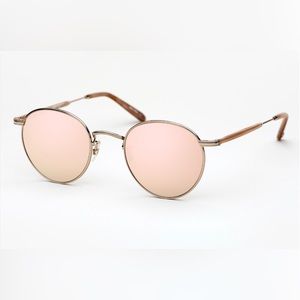 Garret Leight  - Wilson M rose gold mirrored sunglasses